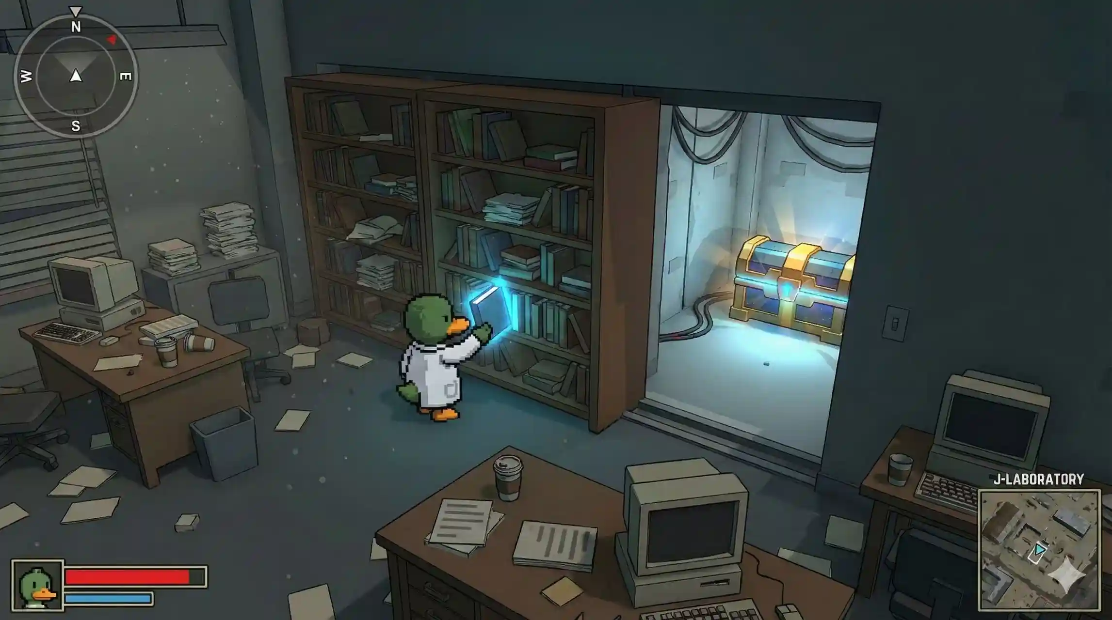 J-Lab Admin Building Hidden Bookshelf Location for Secret Room