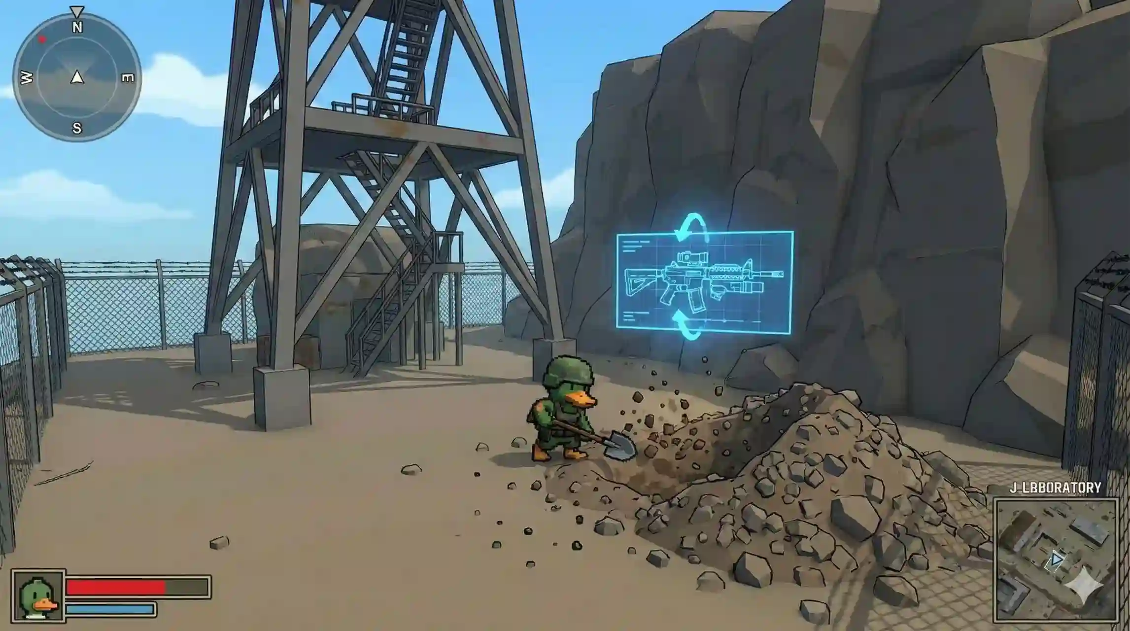 Ground Zero Radar Tower Cave Entrance showing Flamethrower Blueprint Location